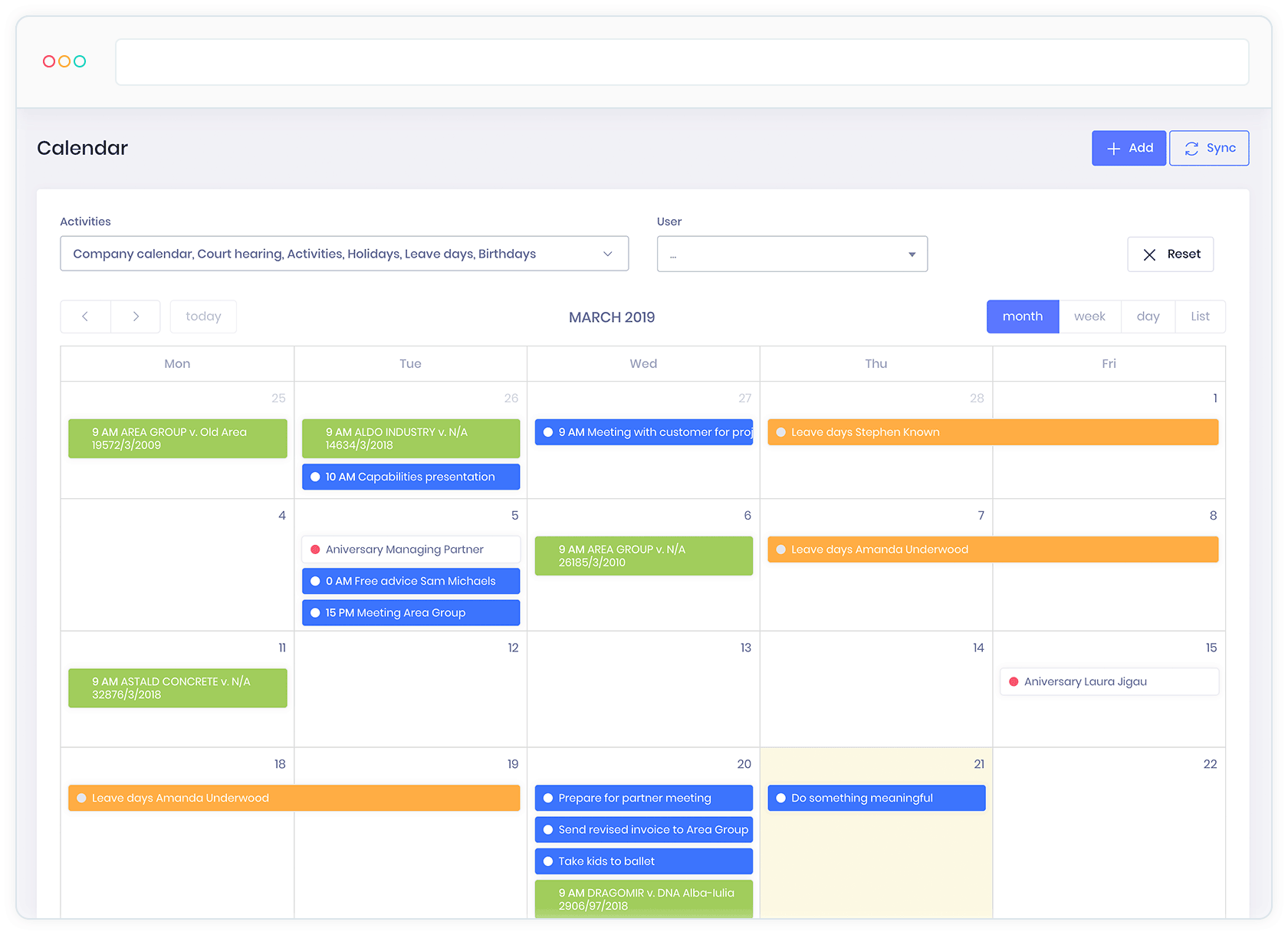 Litigii-calendar - KeyVision PRO, soft avocati