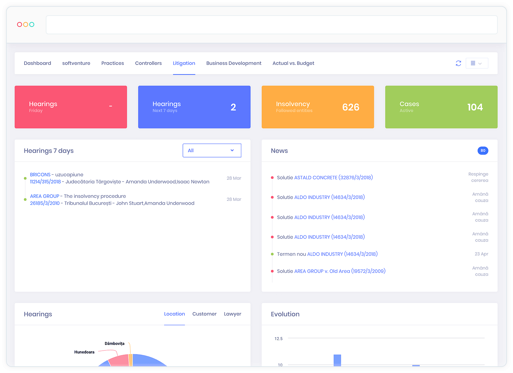 Management dosare - KeyVision PRO, soft avocati